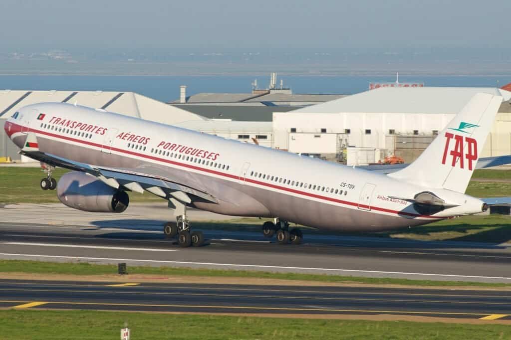 Airbus A330-300 da TAP Air Portugal, companhia que completa 60 anos de voos entre Portugal e Brasil