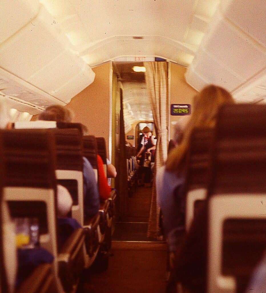 Interior da cabine do Concorde momentos antes de atingir velocidade supersônica