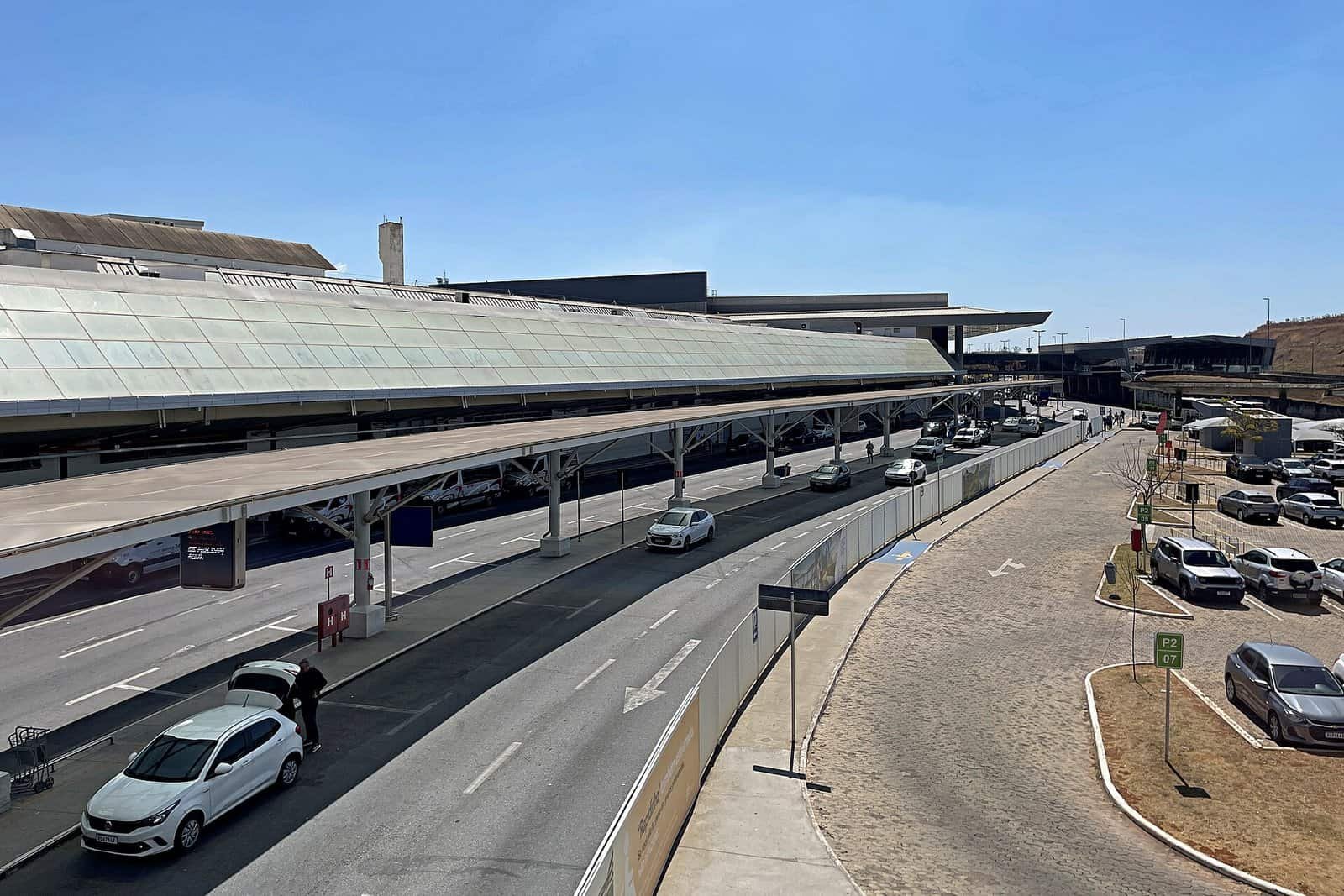 Vista do Terminal 2 do Aeroporto de Confins, em Belo Horizonte